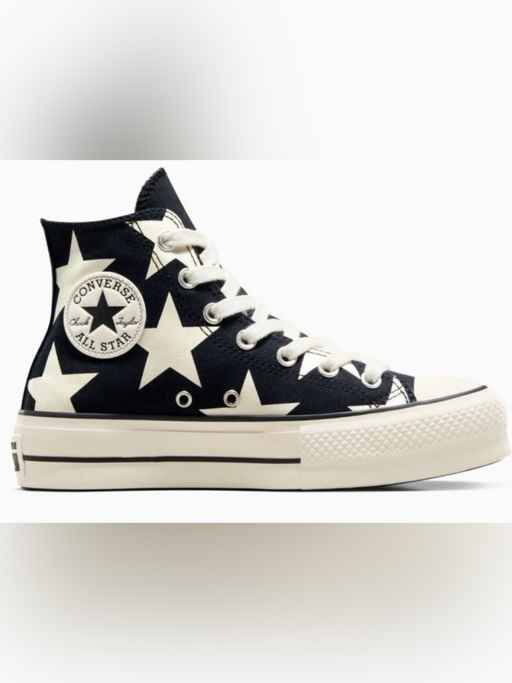 Converse Chuck Taylor All Star Lift Platform Large Stars Shoes 9 NEW